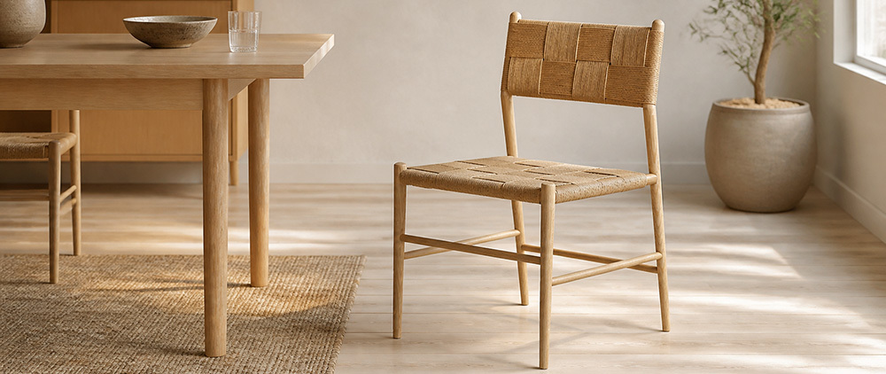 Woven Solid Wood Dining Chair CYC-010