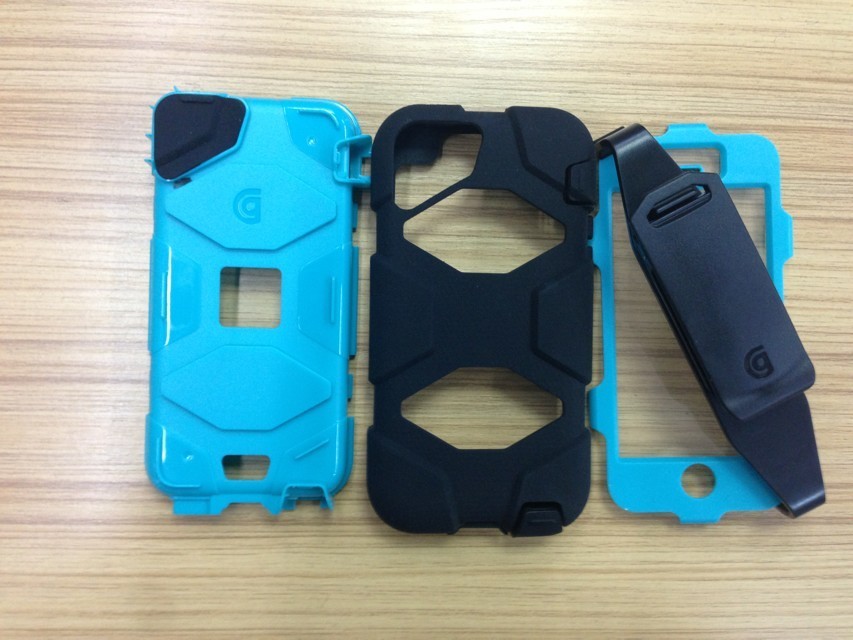 Silicone Blue Survivor Cell Phone Cases , Iphone 5C Protective Covers With Belt Clip