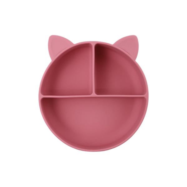 Grade Alimentar Silicone Bebê Gato Dividido Placa de Alimentação Taça Cartoon Fox pratos Sucção