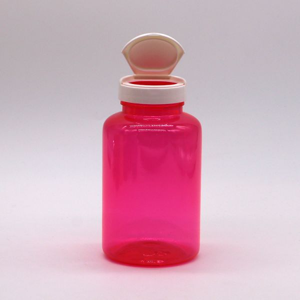 300ml/10oz Round Shape PET Plastic Bottle with Flip Top Cap for Pill Bottle Container