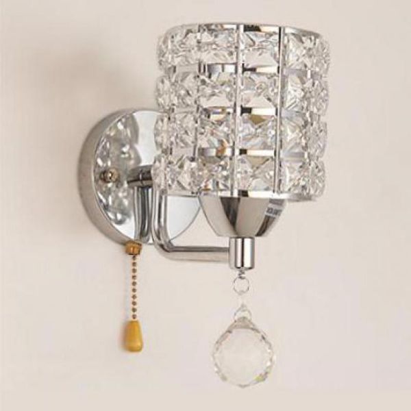 Pull Chain Switch Crystal Wall Lamp Modern Stainless Steel Crystal wall sconce (WH-OR-155)