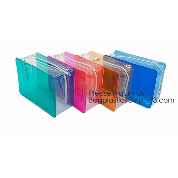 Small Clear PVC Waterproof Bag with Zipper Closure, Mini Portable Transparent Plastic Organizer Pouch for Cosmetic, Make