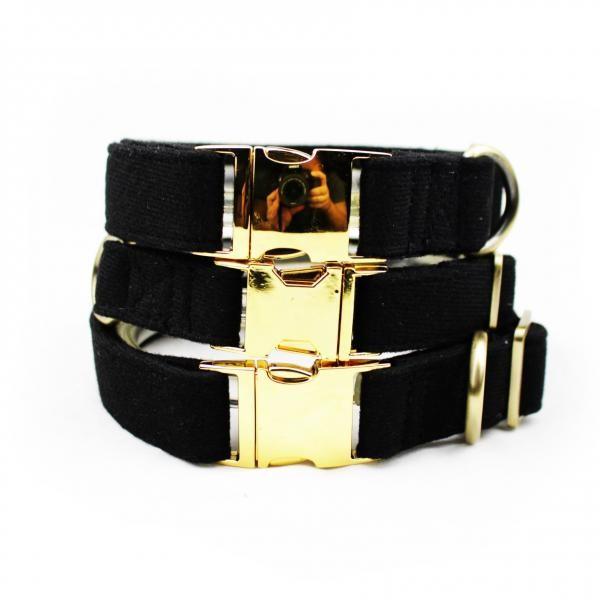 Luxury Dog Collars And Leashes Velvet Cotton Material Red / Black Color