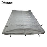 Le couvercle sans fin rigide durable de baquet chaud de rectangle de couvertures de station thermale de bain couvre Brown foncé