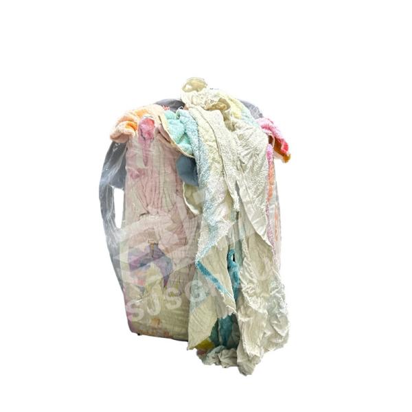 Industrial use strong oil water absorption color cotton rags Cut reused hotel terry cotton rags bulk shop towels rags