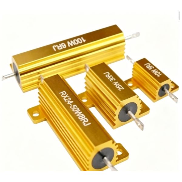 Power Type Automotive Resistors Gold Filled Fixed Aluminum Shell Resistor Solder Welding