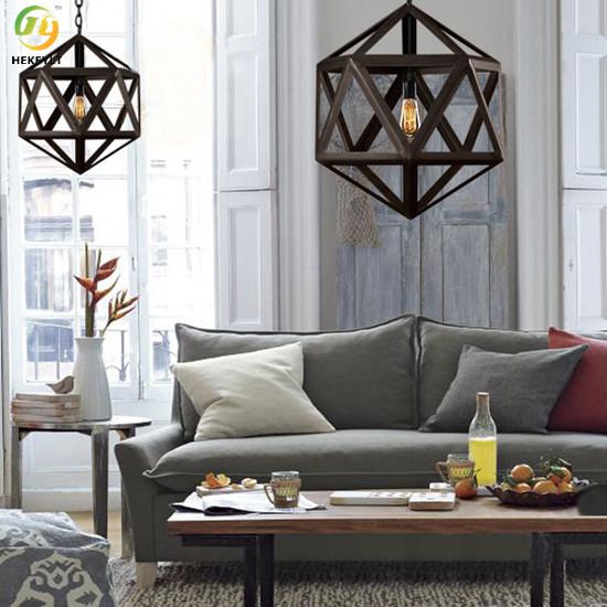 Black / White Iron E26 Decorative Pendant Light For Bedroom
