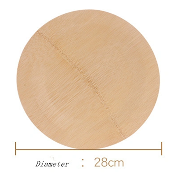 Round Bamboo Wooden Plates 11 inch Vegetables Kitchen Utensils Set