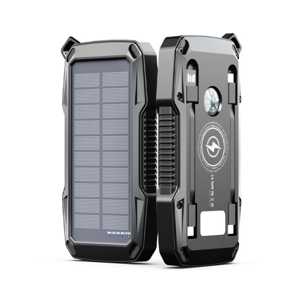 LED Camping Cordless Power Bank 10000mAh 10W Solar Waterproof Outdoor Security Charger