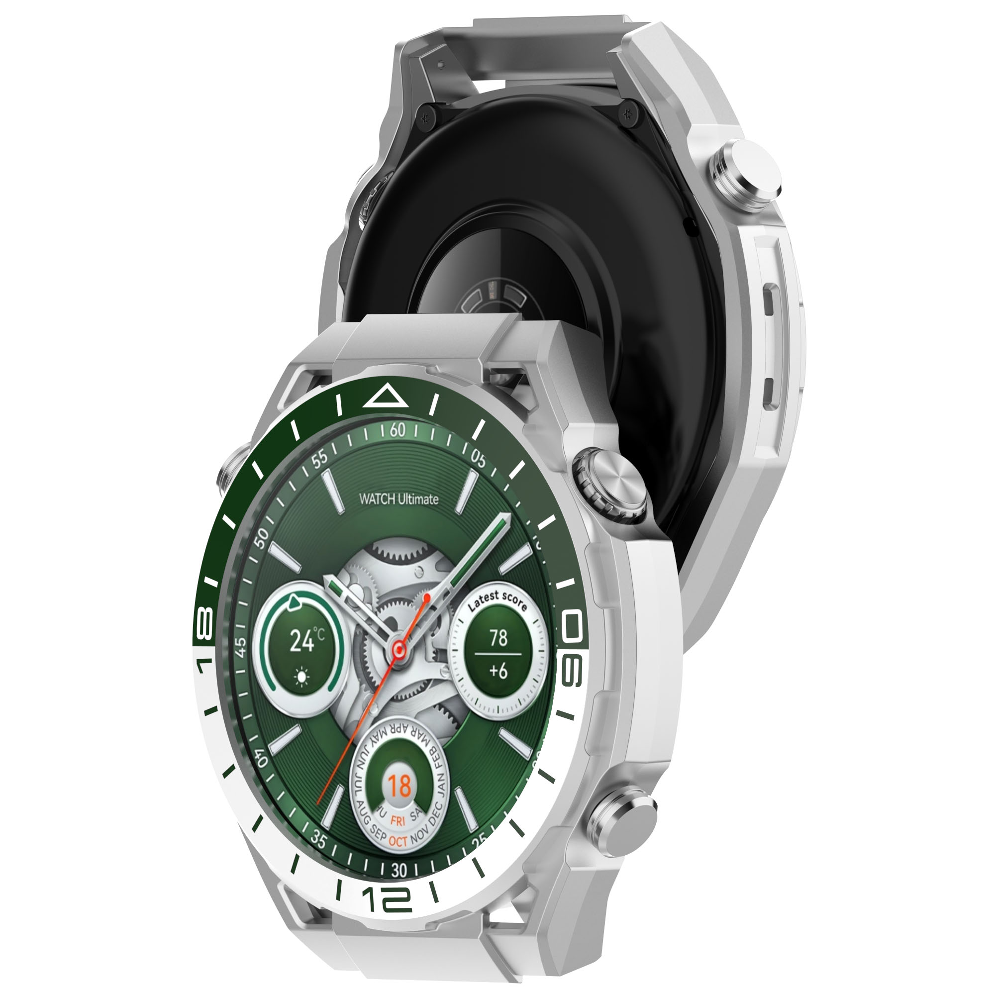 Eraysun for Watch GT4 46MM Tempered Glass Screen PC Protective Case with Scratch Resistant Bumper Cover-Fashion/Luxury Style