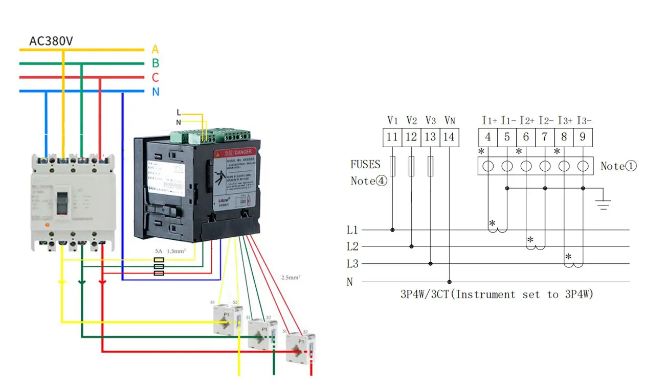 Функция класса 0.5S метра AC серии APM8xx Programmable умная Multi