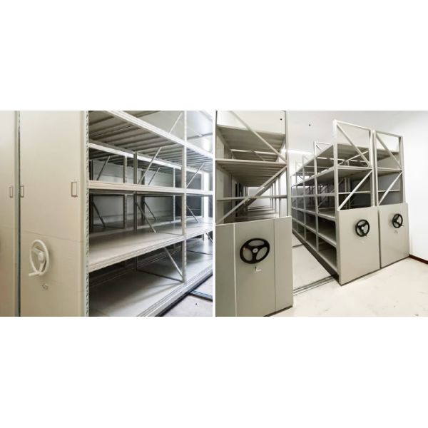 Electric Mobile Shelves Racking Hand Cranked Cargo Mobile Shelving Compact Movable Shelving High-Density Shelves