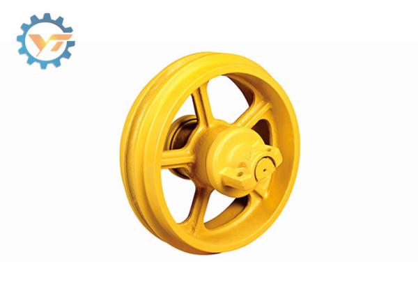 Escavadora amarela Front Idler Assembly do aço de liga 50Mn D4