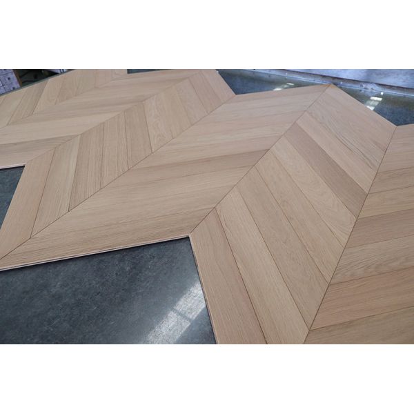 2 Layers Chevron Oak Engineered Wood Flooring Natural Vanished 510 x 90 x 10/4MM