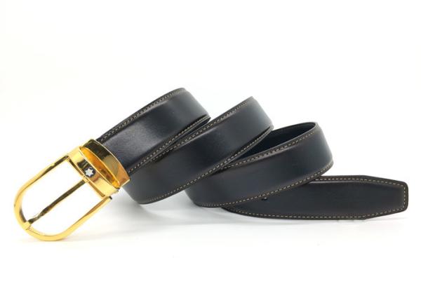 Night Blue Mens Leather Dress Belt Handmade For Work Business And Casual