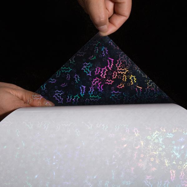 A4 Transparent Self-Adhesive Waterproof BOPP Moisture-Proof Cold Holographic Lamination Film For Stickers Flower Fruit Pattern