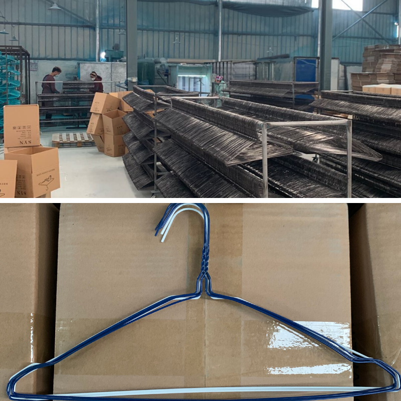 Lightweight Wire Dry Cleaning Hangers Powder Coated Surface For Laundry Store
