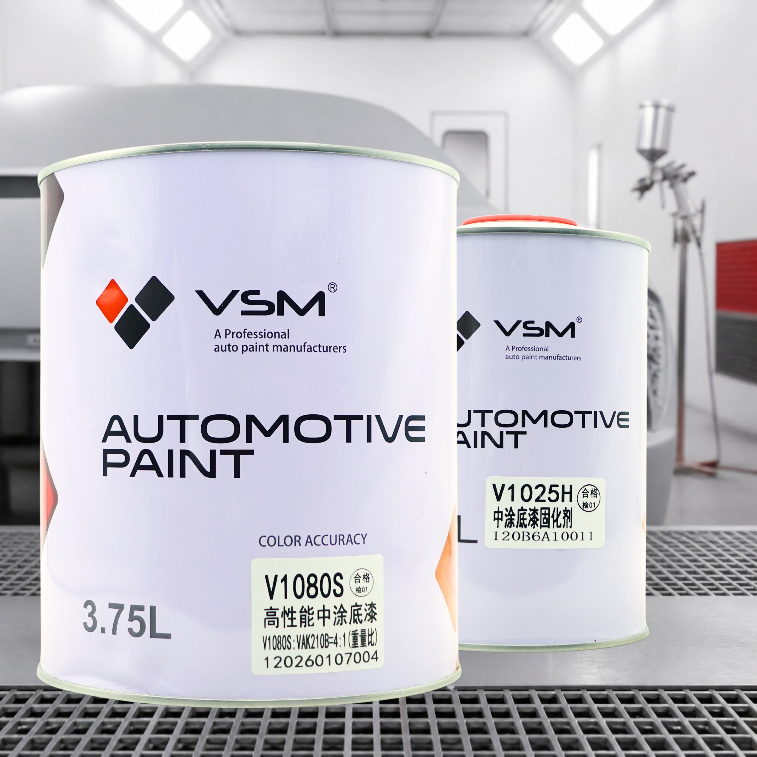 VSM V1080S 2K High Build Automotive Primer Surfacer Gray 4:1 Mix Ratio for Auto Body Repair Refinish