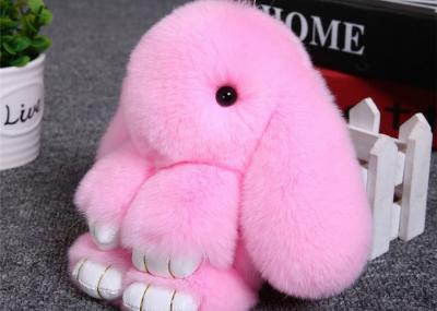 Smooth Fluffy fur Handbag Charm 15-20cm , Dyed Colors Rabbit fur keychain