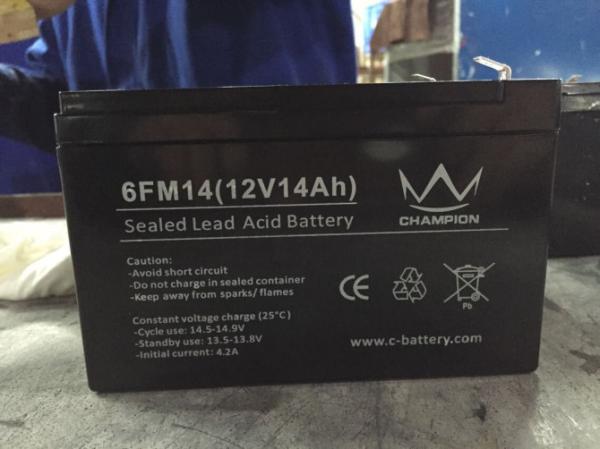 Gray 14ah 12 Voltage High Capacity Lead Acid Battery Rechargeable in Electric Bicycle