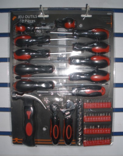 63 pcs screwdriver tool set ,with sockets ,pliers ,wrench ,hammer .