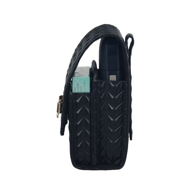 Luxury Lattice Wallet Flip Cover Diamond cover for IQOS tobacco Genuine leather Belt clip pouch holster