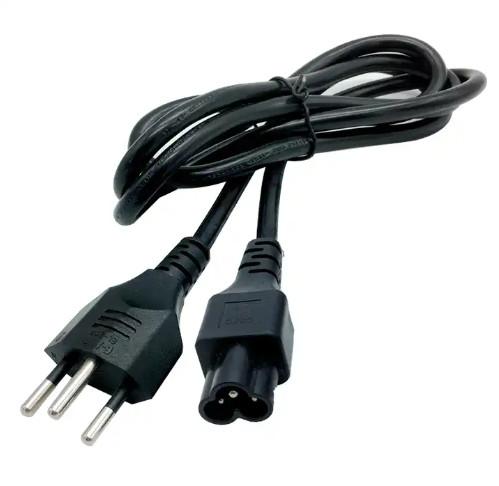 Black Industrial Grade Waterproof Swiss 3-Prong to Straight C13 Power Cable with Safety Shutter for Computer/Servers