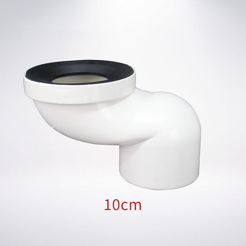 the white pvc toilet positioner pipe fitting with rubber ring directly discharges water.