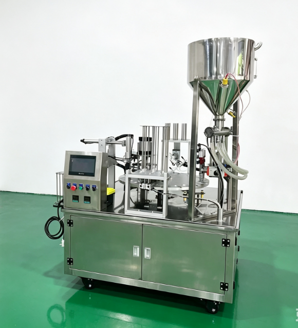 Rotary Automatic Cup Filling Sealing Machine, For Coffee Capsule Cup Honey Spoon Cup Jam Mini Cup, SUS304 Stainless Steel Intelligent Filler With Auto Cup Feeding CE Certified