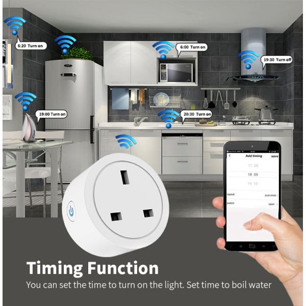16A High Power WiFi Smart Plug with Energy Monitoring and CE Certified for UK Market