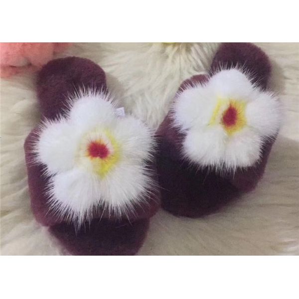 Прочные черные ровные тапочки шерстей овец, тапочки Скуфф женщин