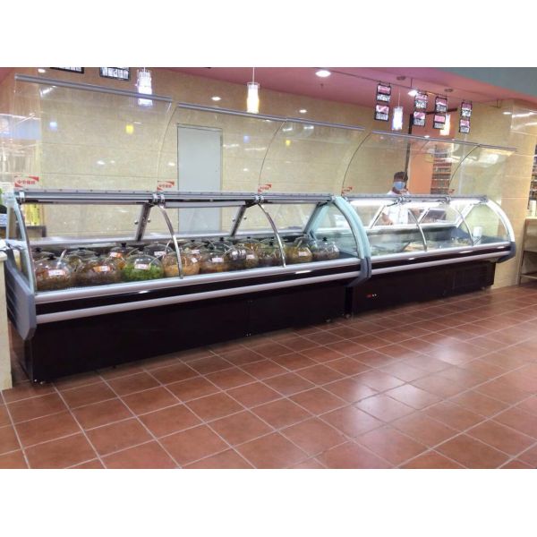 2m White Meat Display Cooler Deli Display Refrigerator For Meat Shop Supermarket