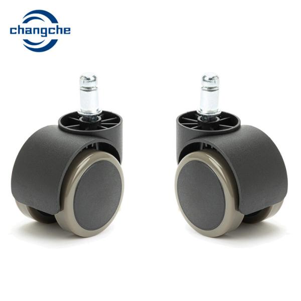 Black Nylon Swivel Stem Office Chair Castor Wheels Replacement 50mm