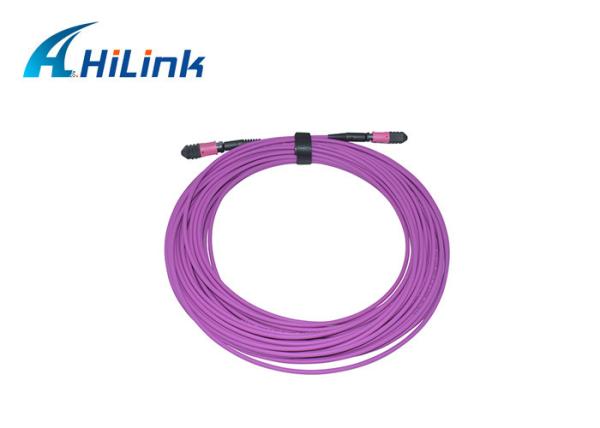 Multimode Fiber Optic WDM MPO To MPO Female 12 Fibers OM4 50/125 Type B LSZH