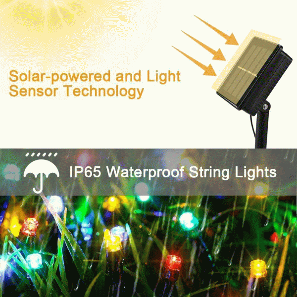IP65 Solar Fairy Lights Outdoor Waterproof String Light 10m 2700k