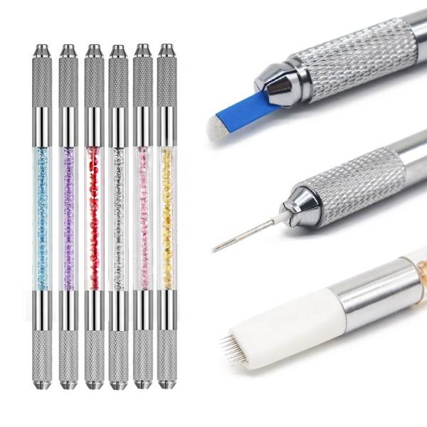 Microblading Tattoo Pen and Microblading Crystal Pen with 14.2X0.7X0.7 cm Size 0.025 kg Weight and 100pcs/bag Packing