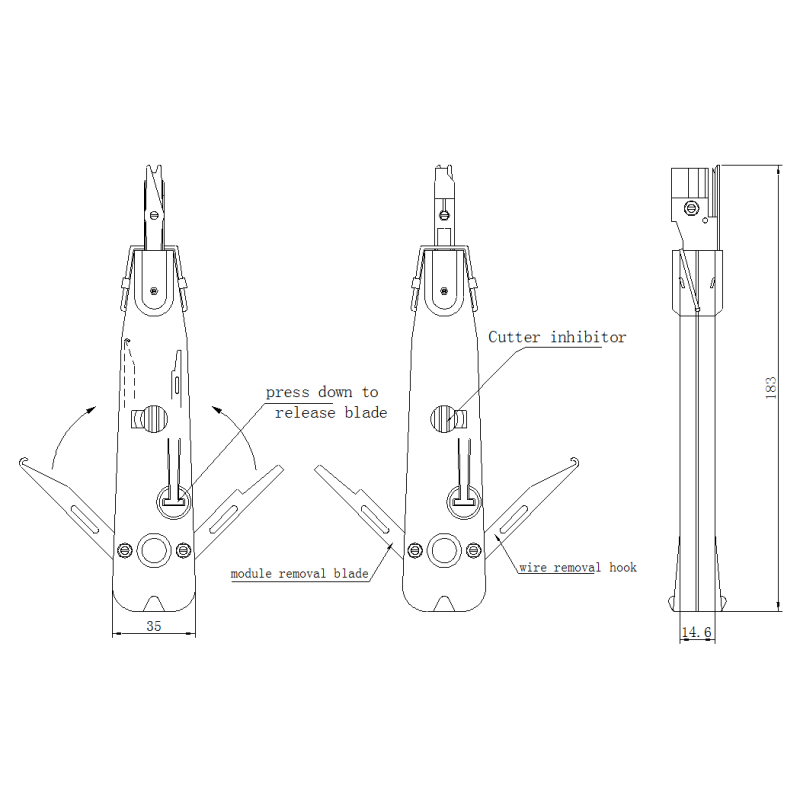 Industrial Grey KRONE LSA-PLUS Punch Down Tool 54g