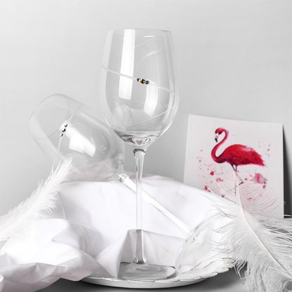 Custom LOGO Luxury Gold Cut Crystal Wedding Glass Gift Curved Stem Champagne Flutes