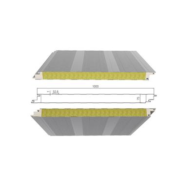 Painel de sanduíche à prova de fogo de Rockwool da parede exterior para a loja da isolação da construção