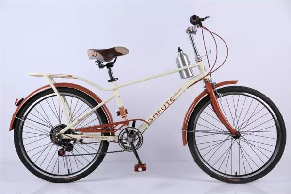 Carbon steel colorful 26 OL city bicicle for man  with Shimano thumb shifter 7 speed with bottle