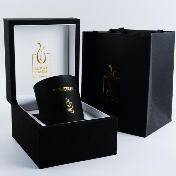 600g Youfu Custom Luxury Packaging Boxes , C2S Luxury Candle Gift Box Wood Leather