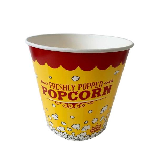 PE Coating 85 Oz Popcorn Bucket Biodegradable Big Popcorn Bucket For Home Cinema