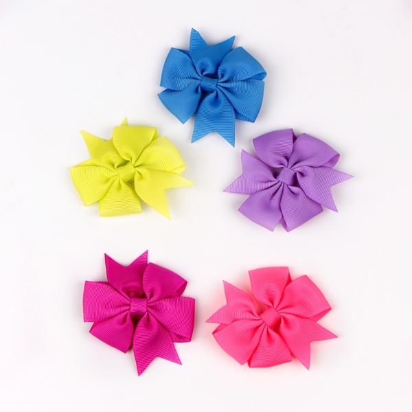 Clip Hair Bow Style Decoration Fancy Grosgrain Ribbon Hair Bows for Girls Hair Ornament