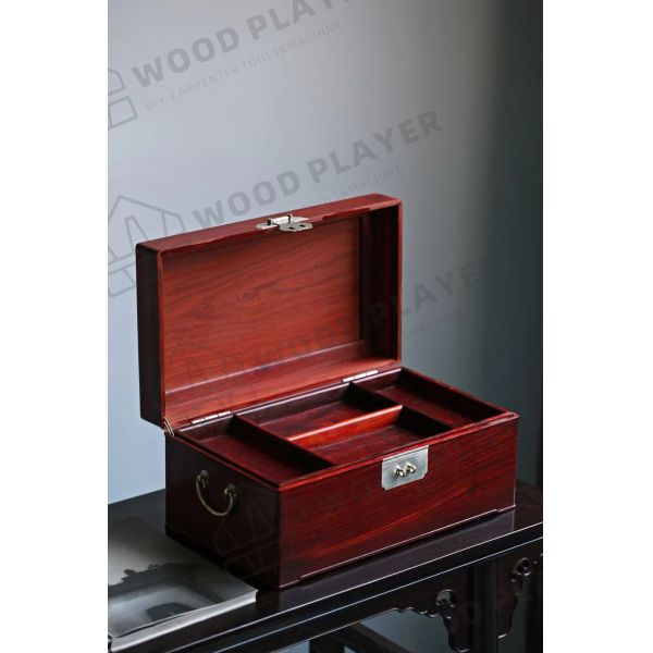 Le bois de santal rouge a poncé la boîte à bijoux en bois 40*23*19cm