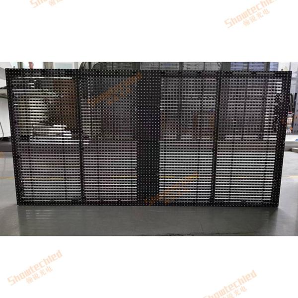SMD2727 10.41mm Transparent LED Display Screen Semi Outdoor LED Mesh Curtain Screen