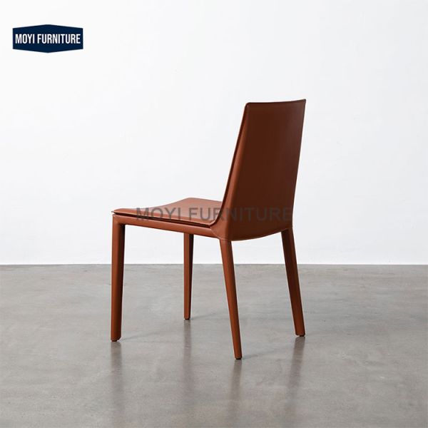 Modern Italian Design Dining Room Accent Chair Leather Fabric Metal Frame Dining Chair for Home Hotel Settings