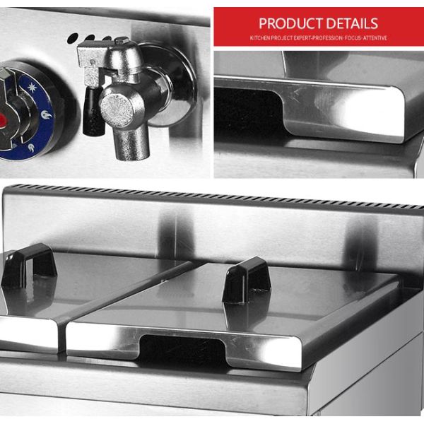 Frying 2 Tank 600mm Commercial Kitchen Cooking Equipment