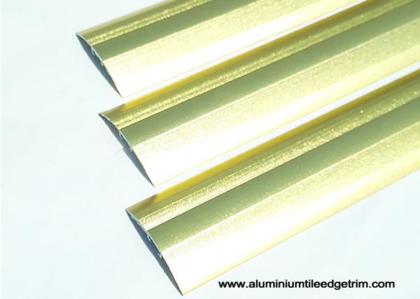 Luxury Sand Gold Aluminium Floor Trims / Metal Floor Transitions Curved Shaped