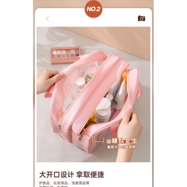 LARGE CAPACITY DRY AND WET SEPARATION MAKEUP BAG WOMEN'S PORTABLE COSMETICS STORAGE BAG 2024 NEW TOILETRY BAG TRAVEL BAG