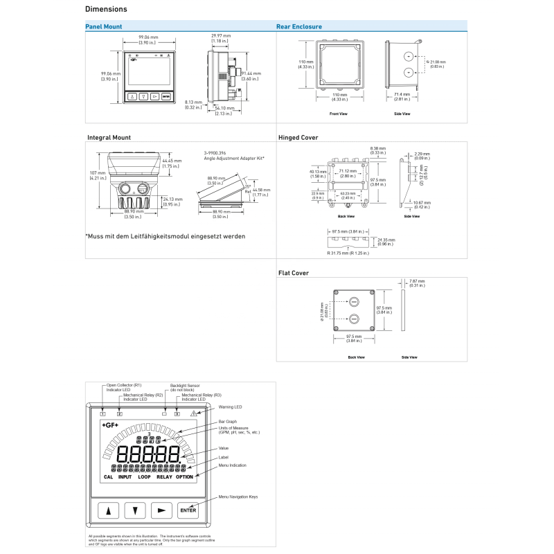 GF Signet 9900 Transmitter with 0.00 to 15.00 pH Range PBT Material and One Year Warranty